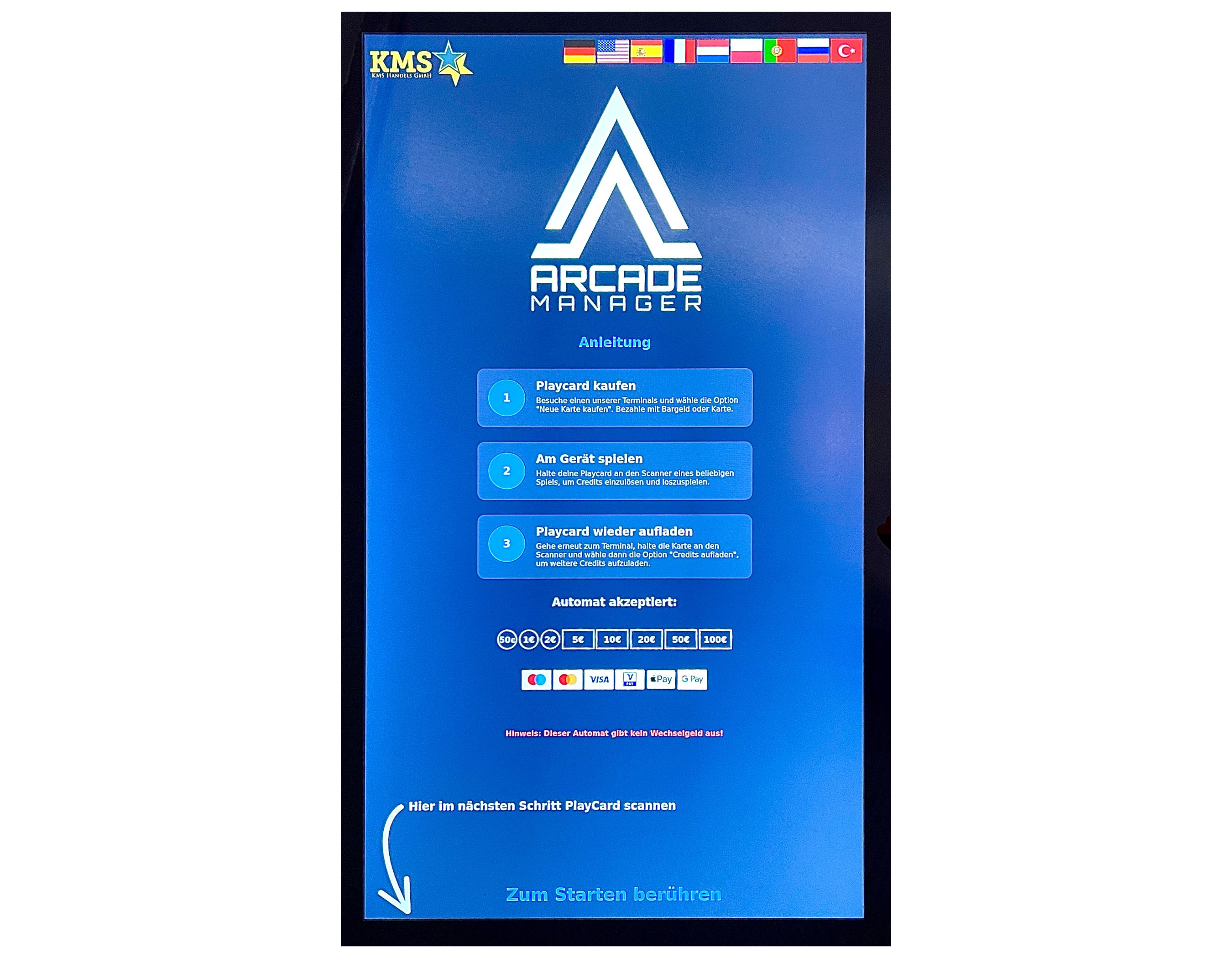 Infoscreen mit Werbung und Informationen